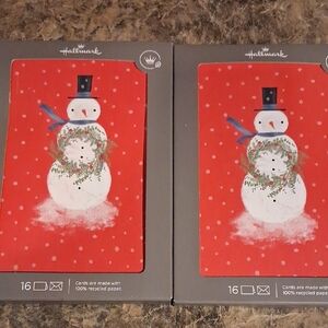 Hallmark Red Snowman Holiday Cards - 16 Count